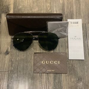 Gucci Aviator Sunglasses Green GG0014S-003 - NEW
